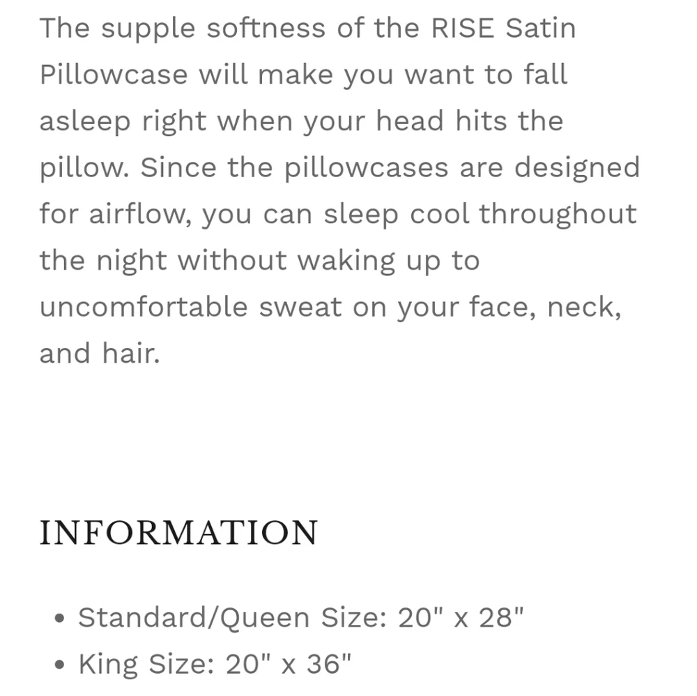 RISE Luxury King Satin Pillowcase Hair & Skin